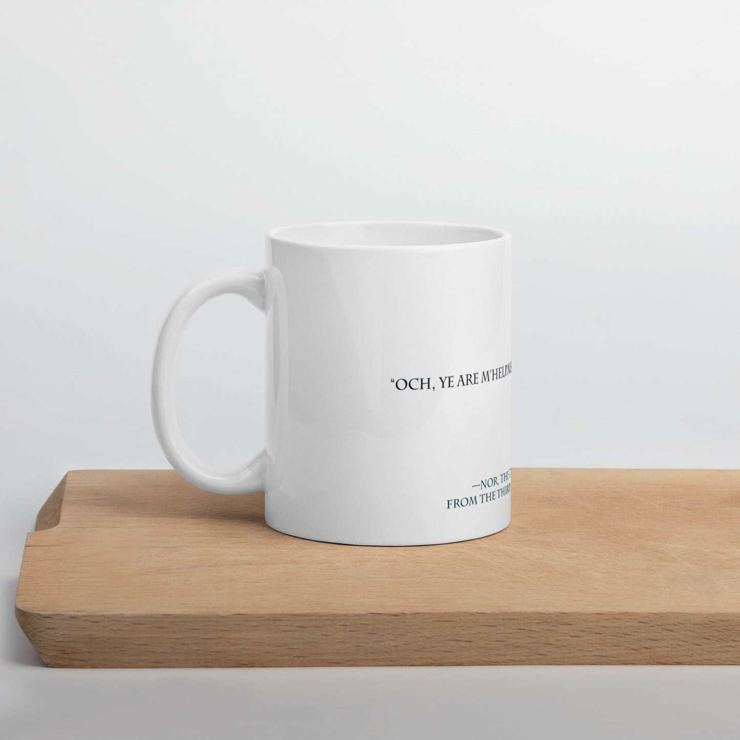 Nor's "...m'helpmeet..." quote on mug