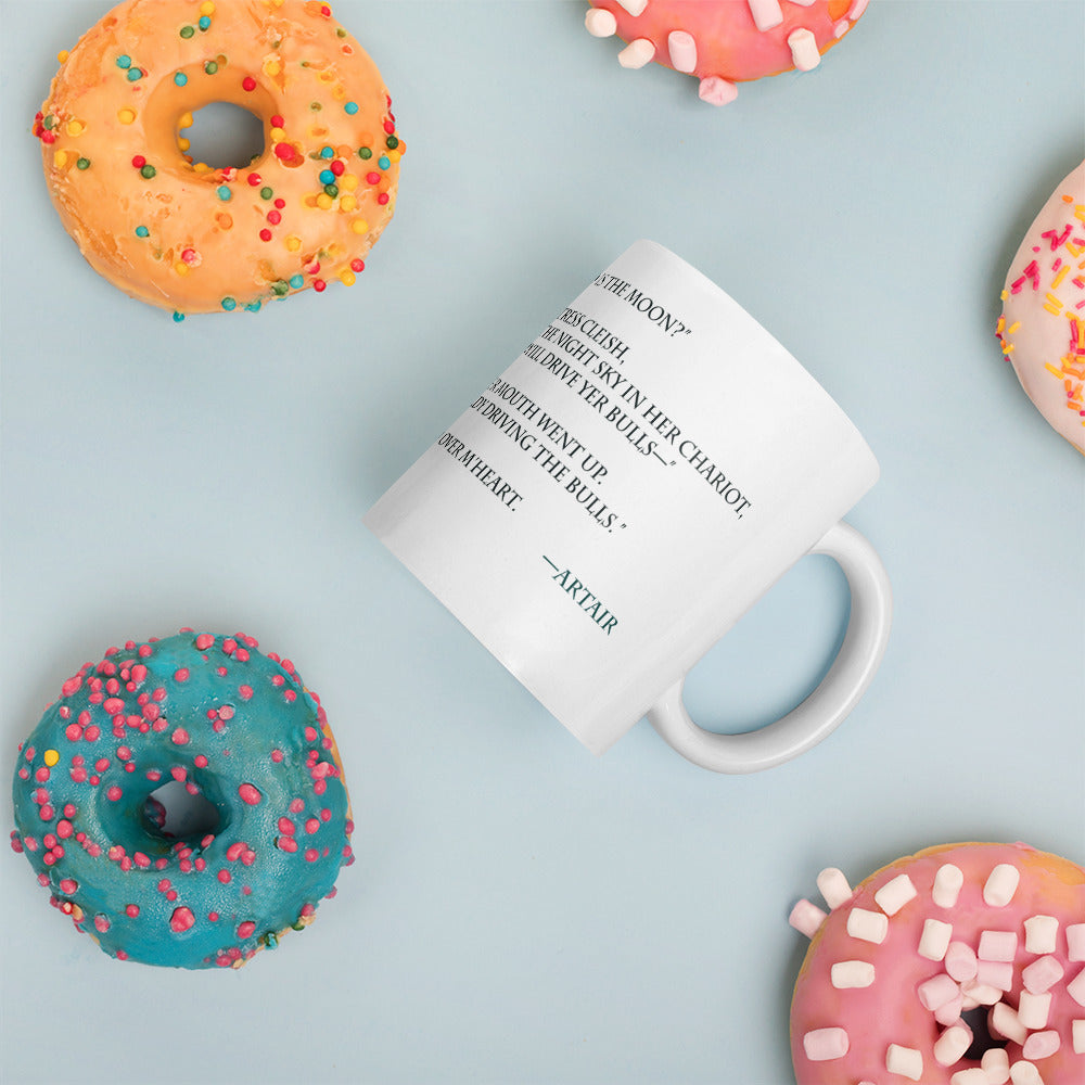 Selene and Hesperus quote from Artair and Gwynedd on white glossy mug